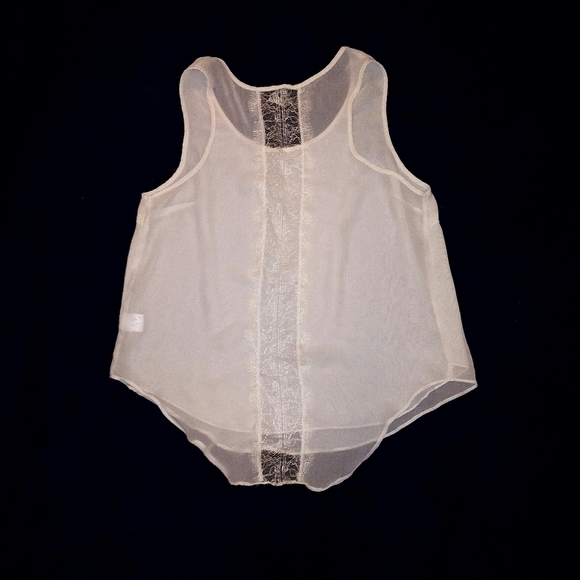 Paper Crane Sheer Off White Tank with Lace Top - Picture 7 of 7